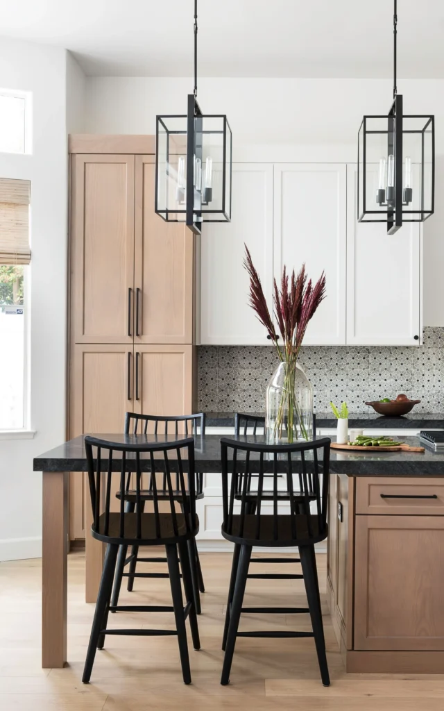 White Cabinets with Tin Tile Backsplash 