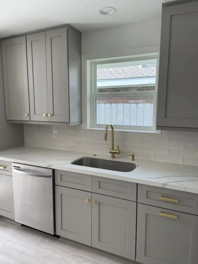 Sleky Grey and White combination for Kitchen Cabinets