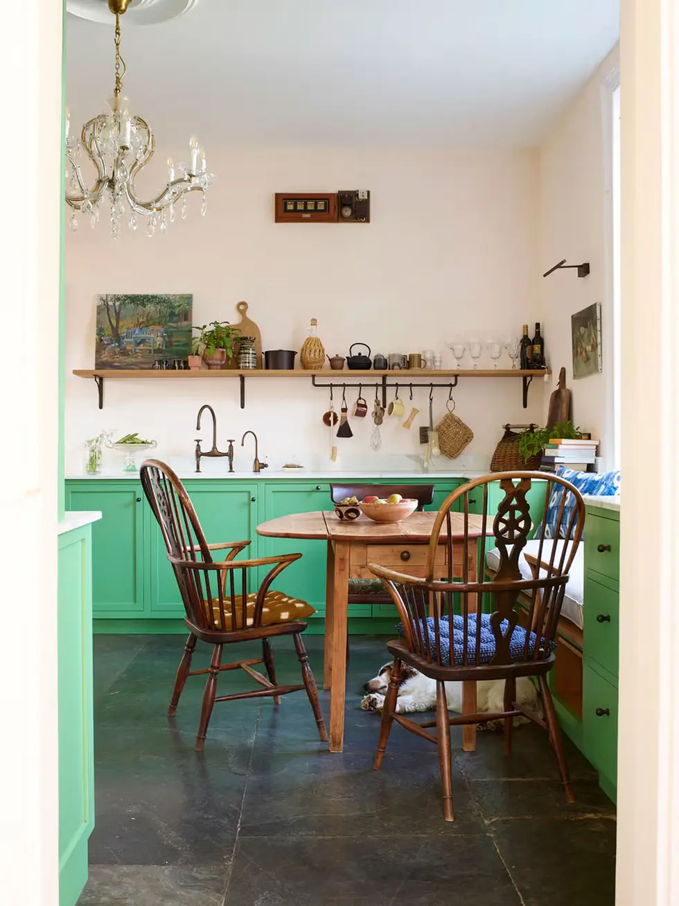 Farm-fresh Green Kitchen Cabinets