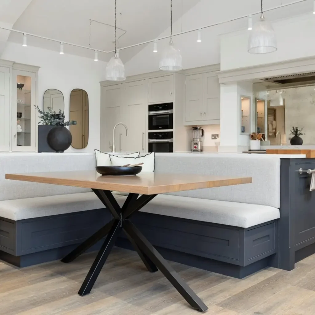 Modern Kitchen Island With Benches 