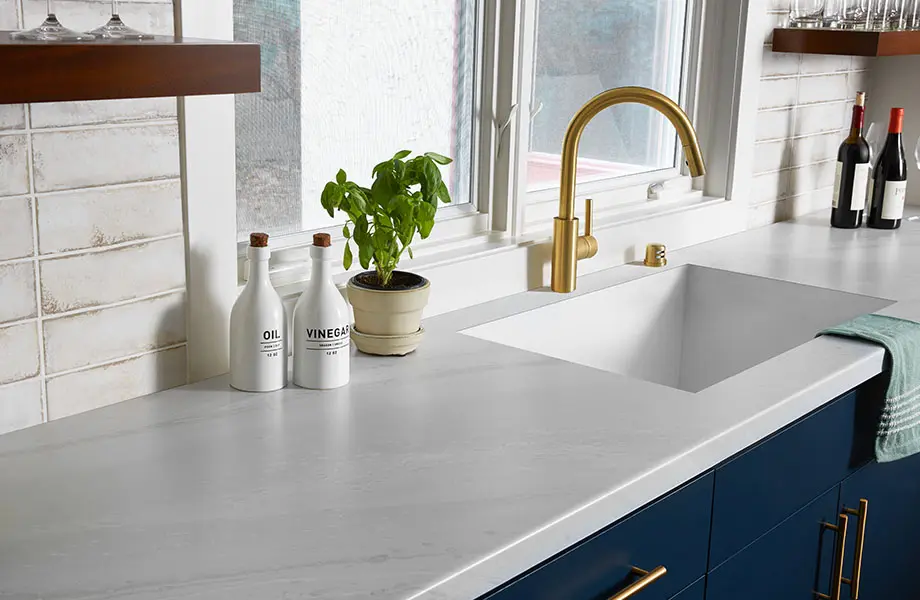 White Laminate Countertops in a kitchen