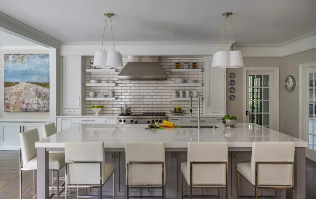 A beautiful Massive kitchen with large Island and seating