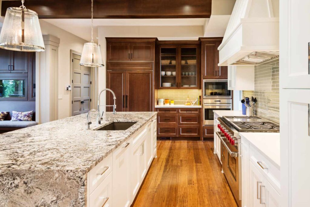 granite countertop in a beautiful kitchen  